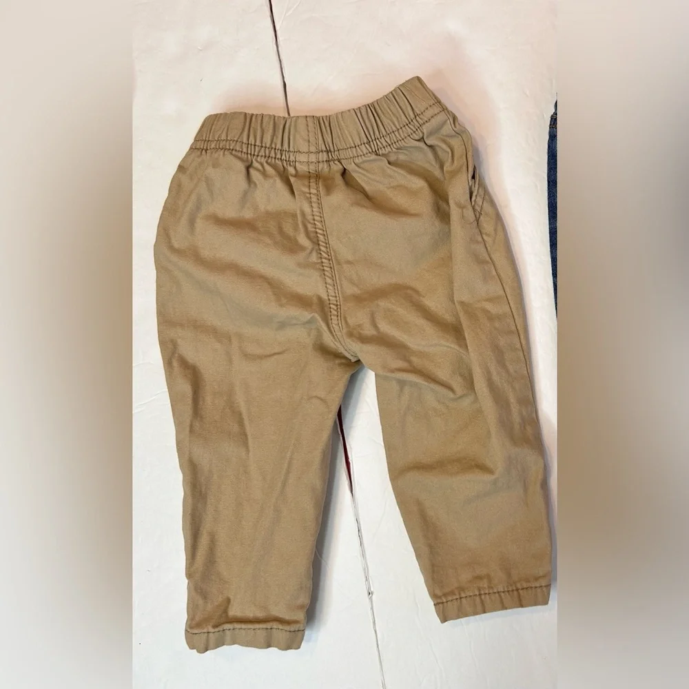 Carter's Tan and Blue 2Pairs of Boy Pants Kids Jeans and khaki pants Size 9Month